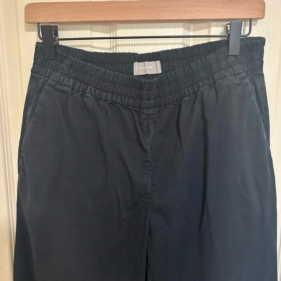 Everlane Black Pull On Tapered Pants Elastic Waist Minimalist Size 4 - Picture 3 of 7